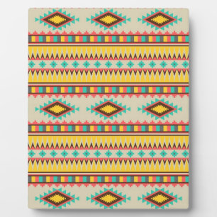 Colourful Aztec Tribal Native American Diamonds Plaque