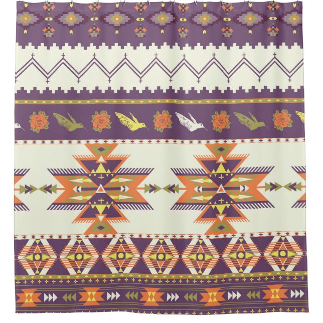 Colourful Aztec: vibrant seamless pattern. (Front)