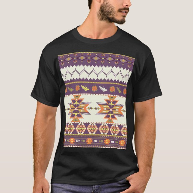 Colourful Aztec: vibrant seamless pattern. T-Shirt (Front)