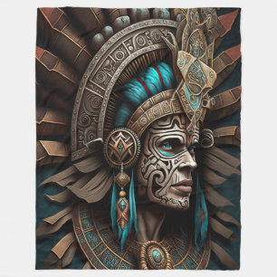 Colourful Aztec Warrior Blanket