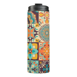 Colourful Azulejos Traditional Tiles Set Thermal Tumbler