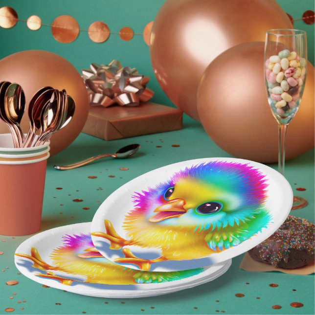 Colourful Baby Chicken Paper Plate (Multi)