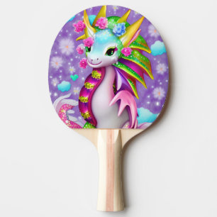 Colourful Baby Dragon Ping Pong Paddle