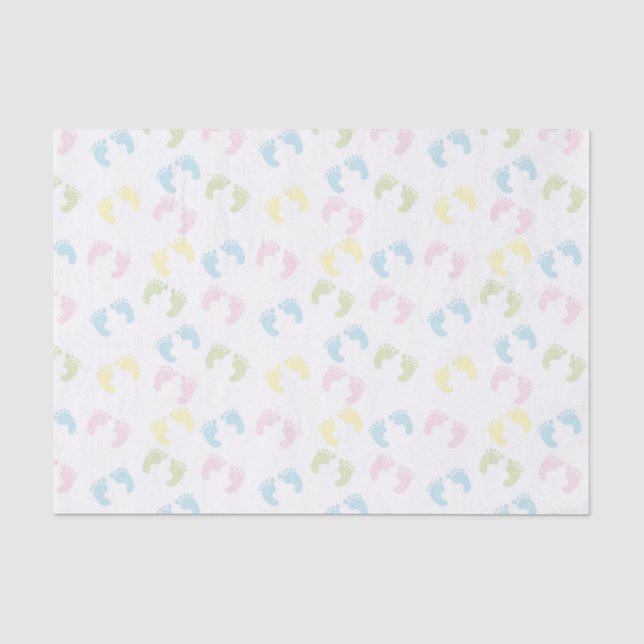 Colourful Baby Foot Prints Tissue Paper (Front)