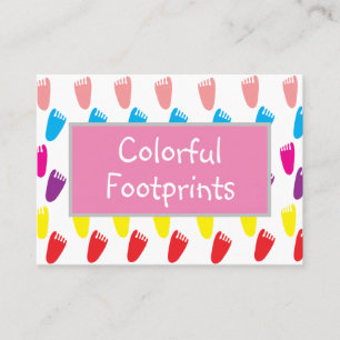 Colourful Baby Footprint  Business Card