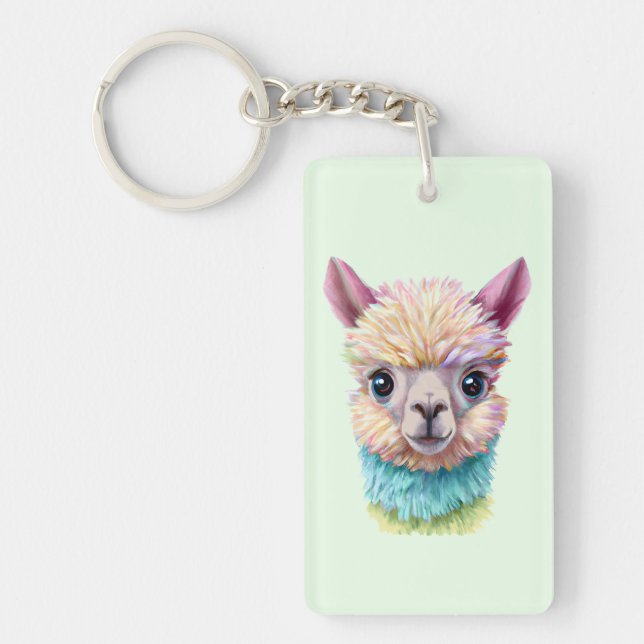 Colourful Baby Lama Keychain (Front)