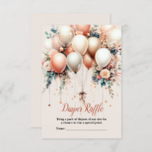 Colourful Baby Shower Peach White Floral Balloons