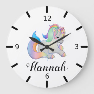 Colourful Baby Unicorn Large Clock
