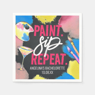 Colourful Bachelorette Chalkboard Paint and Sip Napkin