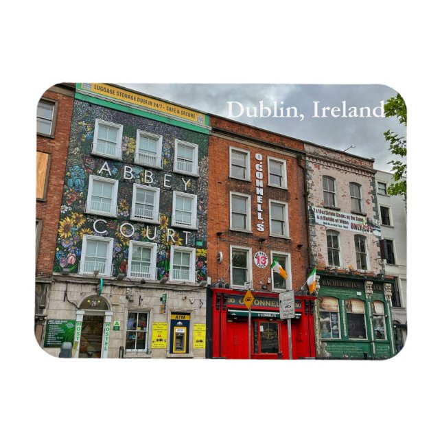 Colourful Bachelor's Walk in Dublin, Ireland Magnet (Horizontal)