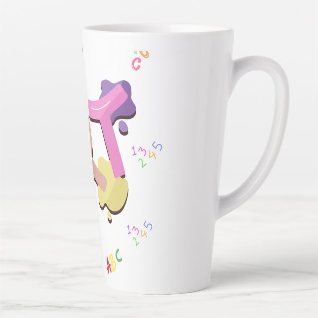Colourful Back to School Art Design.  Latte Mug (Right)
