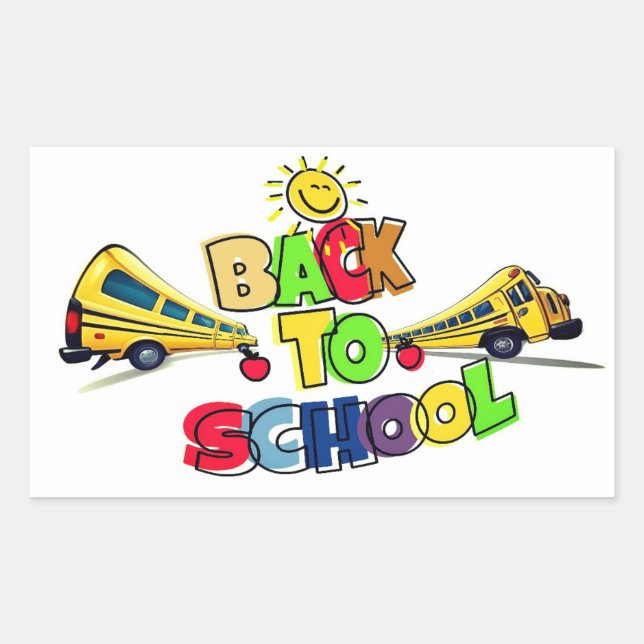Colourful Back to School Cartoon Design with Schoo Sticker (Front)