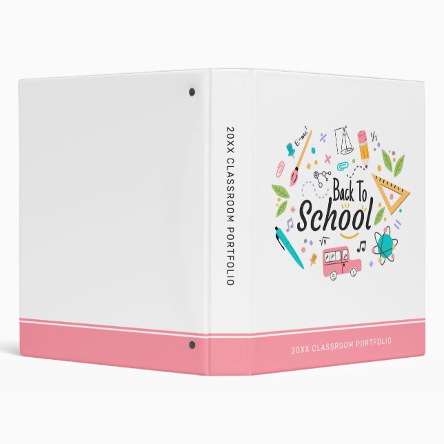 Colourful Back to School Custom Classroom Portfoli Binder (Background)
