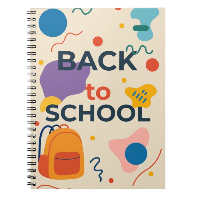 Colourful Back to School Design with Backpack Notebook (Front)
