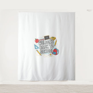 Colourful Back to School Illustration Tapestry