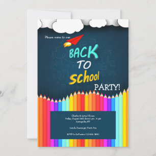 Colourful Back to School Party Invitation