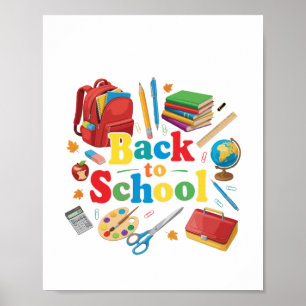 Colourful Back to School Supplies   Fun Kids & Tea Poster