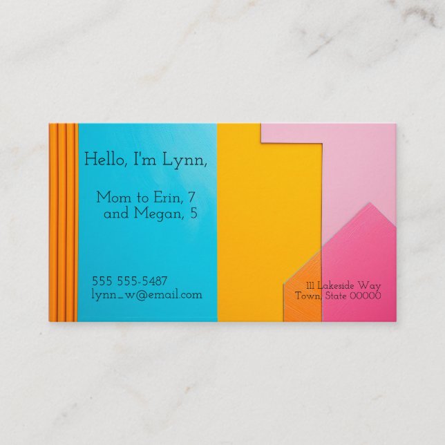 Colourful background of rectangles Business Card (Front)