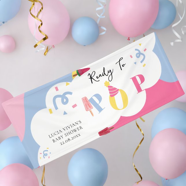 Colourful Background Popsicle Baby Shower Banner (Creator Uploaded)