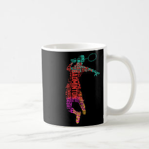 Colourful Badminton Player _ Shuttle Racket _ Badm Coffee Mug