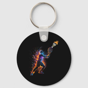 Colourful Badminton Shuttle Art Sports Keychain