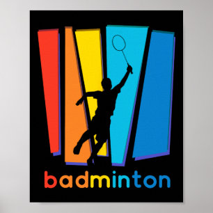 Colourful Badminton Shuttle Art Sports  Poster