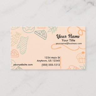 Colourful Bakery Sketch Business Card