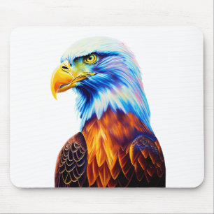 Colourful Bald Eagle Art Mouse Pad