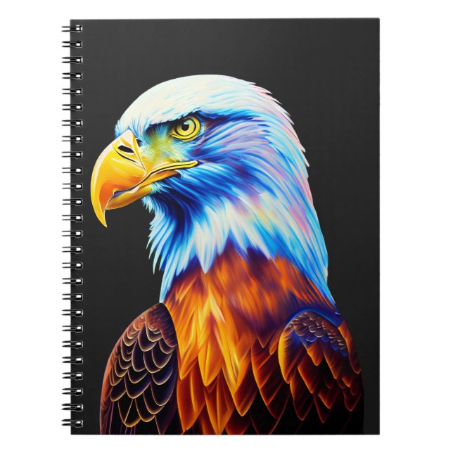Colourful Bald Eagle Art   Notebook (Front)