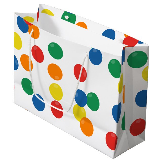 Colourful Ball Pattern Large Gift Bag (Front Angled)