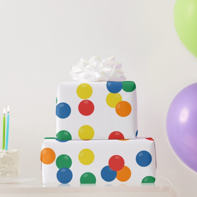 Colourful Ball Pattern Wrapping Paper (Party Gifts)