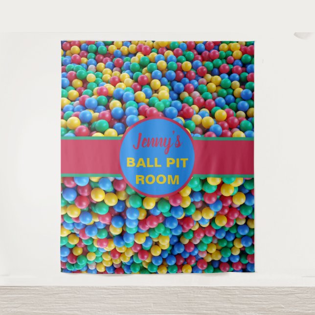 Colourful Ball Pit Balls Ball Pit Room Decor Tapestry (Front)