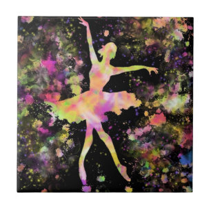 Colourful Ballerina - Watercolor Art Collection Tile
