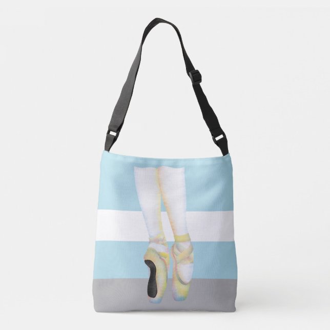 Colourful Ballet Shoes Illustration Crossbody Bag (Back)
