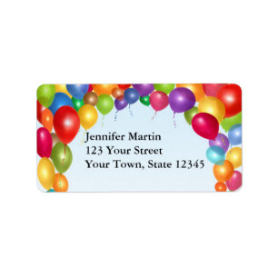 Colourful Balloon Arch Label