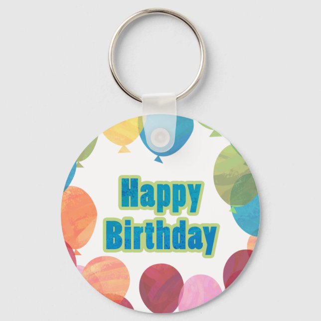 Colourful Balloon Birthday Keychain (Front)
