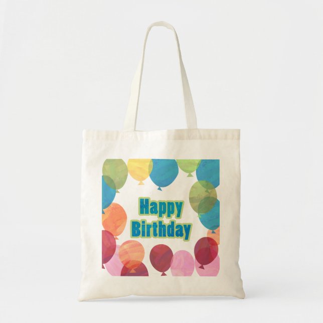 Colourful Balloon Birthday Tote Bag (Front)