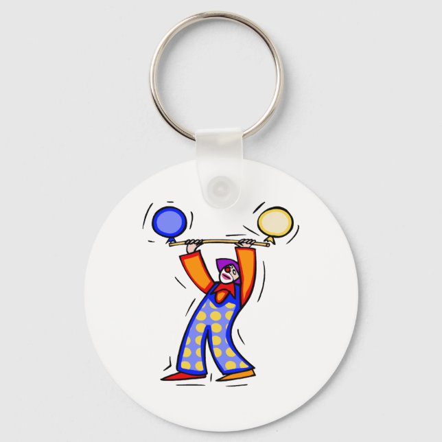 Colourful Balloon Exercise Clown Keychain (Front)