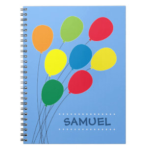 Colourful Balloon Grouping Personalized Boys Notebook