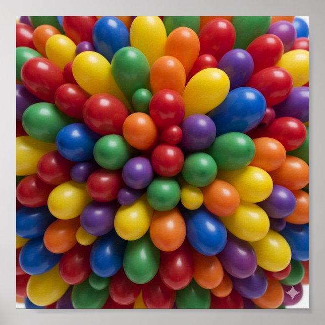 Colourful Balloon Pattern Poster (Front)