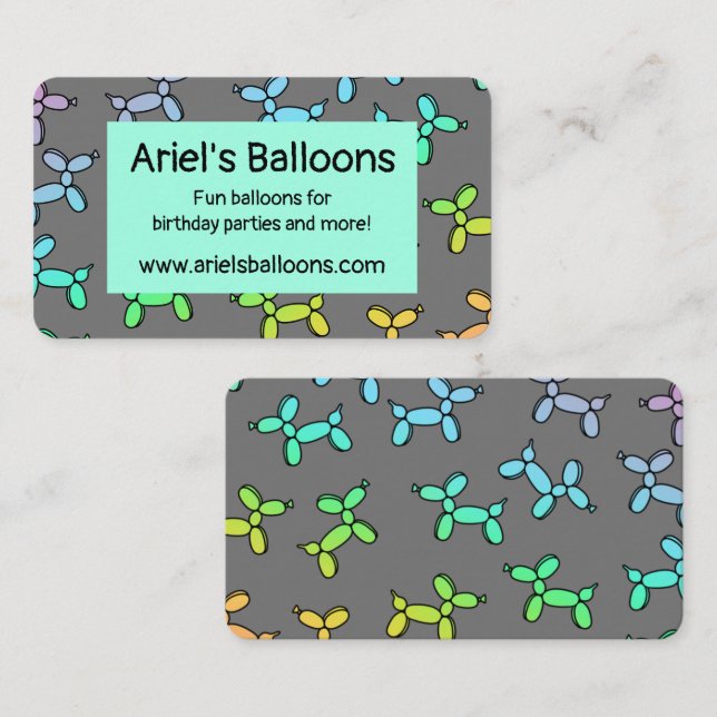 Colourful Balloon Twister Business Card (Front/Back)