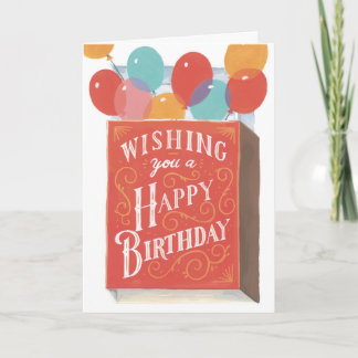 Colourful Balloons and A Match Box Birthday Card