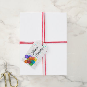 Colourful Balloons and Confetti Party Gift Tags