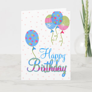 Colourful Balloons Birthday Greeting Card