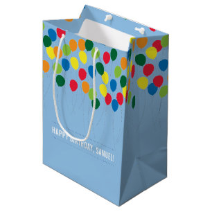 Colourful Balloons Boys Birthday Medium Gift Bag