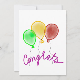 Colourful balloons congrats card