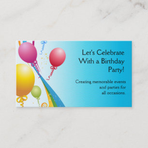 Colourful Balloons   Curly Ribbons Business Card
