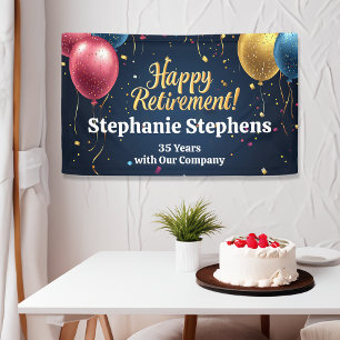 Colourful Balloons Custom Retirement Party Banner