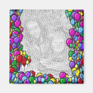 Colourful Balloons Design Photo Magnet