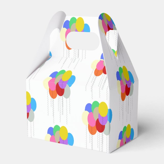Colourful balloons favor box (Front Side)